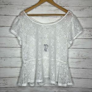 Torrid sheer lace peplum top